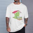 Bookasaurus T-Rex Reading Dinosaur Book PunShirt T-Shirt Gifts for Him