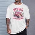 Books Are My Love Language Retro Bookworm Flowers Valentine T-Shirt Gifts for Him Books Are My Love Language Retro Bookworm Flowers Valentine T-Shirt Gifts for Him