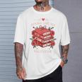 Books Are My Valentine Book Lover Heart Matching Party T-Shirt Gifts for Him