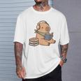 Capybara Reading a Book Cute Reading For Boys Girls Premium Tri-Blend T-Shirt Gifts for Him