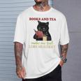 Cat Books And Tea Make Me Feel Less Murdery Quote T-Shirt Gifts for Him Cat Books And Tea Make Me Feel Less Murdery Quote T-Shirt Gifts for Him