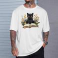Cat Shirts For Women Book Lover Shirt Cute Cat And Book Premium Tri-Blend T-Shirt Gifts for Him