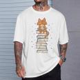 Cat Sits On Books Reading Reading Book Lover T-Shirt Gifts for Him