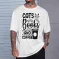 Cats Books And Coffee Kitty Cat Lover T-Shirt Gifts for Him Cats Books And Coffee Kitty Cat Lover T-Shirt Gifts for Him