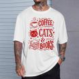 Coffee Cats And Books Lover Reading T-Shirt Gifts for Him Coffee Cats And Books Lover Reading T-Shirt Gifts for Him