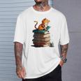 Cute Cat Lovers Book Lovers For Women And Men T-Shirt Gifts for Him
