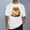 Cute Dog Pomeranian Reading Book Premium Tri-Blend T-Shirt Gifts for Him