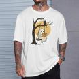 Cute Ghost Reading Halloween Book Lovers Librarians Teachers T-Shirt Gifts for Him