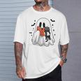 Cute Halloween Ghost Reading Book T-Shirt Gifts for Him Cute Halloween Ghost Reading Book T-Shirt Gifts for Him