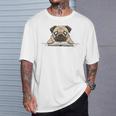 Cute Pug Dog Reading Book Love To Read T-Shirt Gifts for Him Cute Pug Dog Reading Book Love To Read T-Shirt Gifts for Him