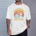 Dogs Books And Yarn Crocheting Retro T-Shirt Gifts for Him