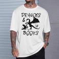 Dragons & Books Reading T-Shirt Gifts for Him