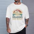 Easily Distracted By Books & Dragons Bookworm Reading T-Shirt Gifts for Him
