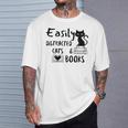 Easily Distracted Cats And Books Funny Book Lover Cat Gifts Women T-Shirt Gifts for Him