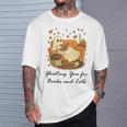 Fall Cat Ghosting You For Book Halloween Ghost Reading T-Shirt Gifts for Him