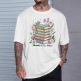 Flourish Dream Thrive Floral Books For Book Lovers T-Shirt Gifts for Him