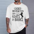 Goat Quote Easily Distracted By Goats And Books Lover T-Shirt Gifts for Him Goat Quote Easily Distracted By Goats And Books Lover T-Shirt Gifts for Him