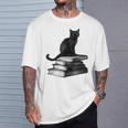 Goth Mystical Gothic Books & Cat T-Shirt Gifts for Him Goth Mystical Gothic Books & Cat T-Shirt Gifts for Him