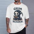 Grim Reader Dark Humor Read Book & Library Lovers T-Shirt Gifts for Him