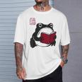 Grumpy Frog Book Lover Librarian Anime Japanese T-Shirt Gifts for Him