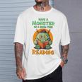 Halloween Teacher Librarian Monster Reading Books Performance T-Shirt Gifts for Him Halloween Teacher Librarian Monster Reading Books Performance T-Shirt Gifts for Him