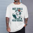 Hot Girls Read Books Bookworm Librarian Humor T-Shirt Gifts for Him