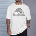 Intellectual Hedgehog Reading Book Literature T-Shirt Gifts for Him