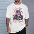 Just A Girl Who Loves Books And Wolves Librarian Teacher T-Shirt Gifts for Him