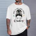 Just A Girl Who Loves Reading Hair Bun For Book Lover T-Shirt Gifts for Him