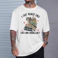 I Just Really Like Cats And Books Cat Watercolor T-Shirt Gifts for Him