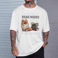 I Just Want To Read Books And Pet My Pomeranian Dog Premium T-Shirt Gifts for Him