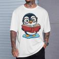 Kawaii Penguin In Cartoon Style With Book And Glasses T-Shirt Gifts for Him
