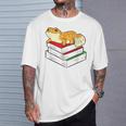 Leopard Gecko Sleeping Books Reading Geckos T-Shirt Gifts for Him