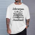 Librarian Assistant Cute Floral Book Reader Graphic Women T-Shirt Gifts for Him