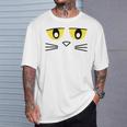 Library Teacher Reading Day Book Character Costume Blue Cat T-Shirt Gifts for Him