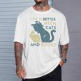 Life Is Better With Cats And Books T-Shirt Gifts for Him Life Is Better With Cats And Books T-Shirt Gifts for Him