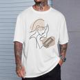 Line Art Abstract Minimalist Minimal For Book Lover Women T-Shirt Gifts for Him