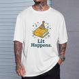 Lit Happens Book Party Hat Confetti Literary Pun T-Shirt Gifts for Him Lit Happens Book Party Hat Confetti Literary Pun T-Shirt Gifts for Him
