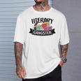 Literary Gangster Book Lover Bookish Bookworm Reader For Her T-Shirt Gifts for Him