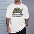 I Love Turtles Easily Distracted By Turtles And Books Nerds T-Shirt Gifts for Him