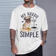 My Needs Are Simple Pug Dog Book Coffee Lover T-Shirt Gifts for Him