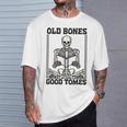 Old Bones Good Tomes Skeleton Reading Bookworm Book Lovers T-Shirt Gifts for Him
