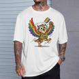 Owl With Pride Flag Book Lover Rainbow Library T-Shirt Gifts for Him