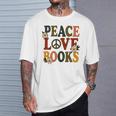 Peace Love Books Librarian Teacher Life Book Library T-Shirt Gifts for Him Peace Love Books Librarian Teacher Life Book Library T-Shirt Gifts for Him