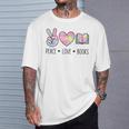 Peace Love Books Pastel Reading Heart Art For Book Lovers T-Shirt Gifts for Him Peace Love Books Pastel Reading Heart Art For Book Lovers T-Shirt Gifts for Him