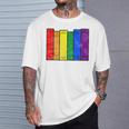 Pride Flag Books Bookish Rainbow Queer Reader Gay Writer T-Shirt Gifts for Him