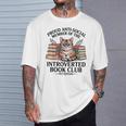 Proud Introverted Book Club Anti Social Reader Pet Cat T-Shirt Gifts for Him