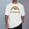 Rainbow Colors First Grade Squad Reading Book Graphic T-Shirt Gifts for Him