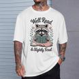 Well Read & Slightly Feral Raccoon Book Women T-Shirt Gifts for Him Well Read & Slightly Feral Raccoon Book Women T-Shirt Gifts for Him