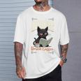 Read Banned Books Drink Coffee Fight Evil Cat Free Speech T-Shirt Gifts for Him